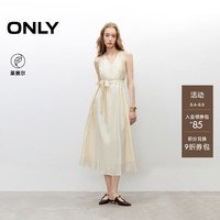 ONLY 125207062 挂脖V领收腰A字长裙 连衣裙
