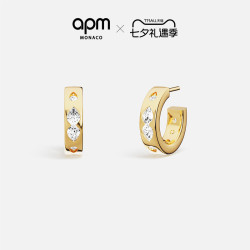 APM Monaco Les Gouttelettes 金黄色迷你水滴耳环 YE16735OX