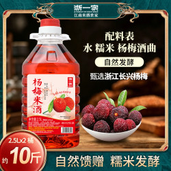 浙一家 杨梅酒糯米酒杨梅果酒发酵甜米酒 6度