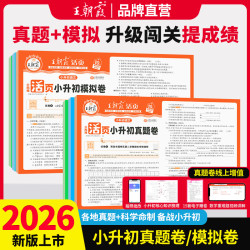 王朝霞活页小升初真题卷模拟卷2026新版小学语数英总复习各地通用