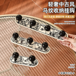 兼至 中古风挂钩免打孔门后挂衣钩壁挂多功能强承重粘钩浴室挂钩