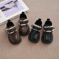 2026新款女童黑色公主皮鞋春秋韩版宝宝百搭小皮鞋时尚英伦风鞋子