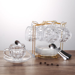 创意无铅透明多款玻璃咖啡杯耐热带把拿铁泡茶杯牛奶玻璃杯子套装