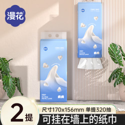 漫花 悬挂式抽纸2大提抽纸大包家用实惠装四层加厚柔韧卫生纸厕纸