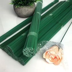 加厚2号批发胶带玫瑰花塑料花杆手作花绿色铁丝材料套装DIY材料