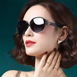 女士优雅时尚太阳镜大脸圆脸显脸小墨镜女开车旅游防紫外线眼镜