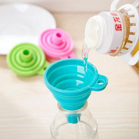 Silicone Houseware 硅胶折叠漏斗 家用厨房倒油倒酒加油分液漏斗 红色