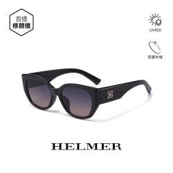 HelmeR 新款 大脸姐妹猫眼墨镜女大框遮阳显瘦防紫外线太阳眼镜