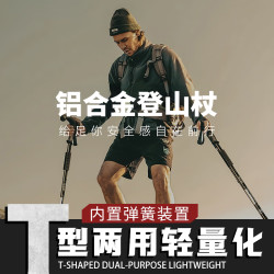 登山杖手杖爬山杖专业登山棍铝合金伸缩户外徒步减震超轻防滑拐杖