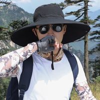 帽子男 夏季大帽檐钓鱼帽 防紫外线渔夫帽 防晒遮阳户外太阳帽