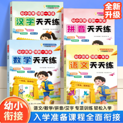 幼小衔接天天练幼儿园大班衔接一年级拼音数学汉字语文专项训练题