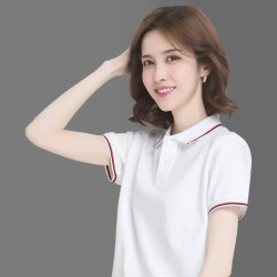 正品女士POLO衫短袖t恤夏季宽松翻领显瘦休闲百搭潮纯棉大码定制