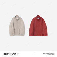 LIURUONAN设计感立领长袖抽褶下摆休闲外套