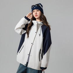 初高中学生秋季风衣防风外套2026新款棉服少女大童加厚夹棉冲锋衣