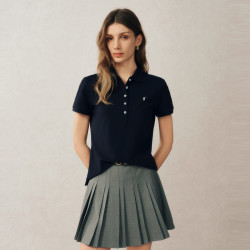 POLOWALK 短袖POLO衫女式2026新品纯色翻领显瘦上衣B7AW52E10551