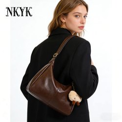 NKYK新款春夏百搭单肩斜挎大容量托特包休闲通勤简约单肩女包女士