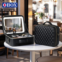 OBOX 全屏镜子带灯化妆包外出随身携带大容量便携出行化妆品收纳包