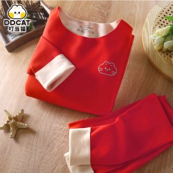 叮当猫 品牌儿童内衣套装保暖秋季新款宝宝女童德绒无骨男童秋衣秋裤