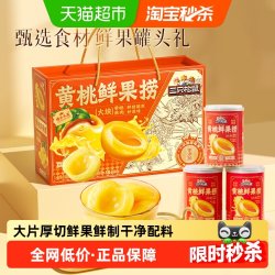 三只松鼠 黄桃水果罐头 425g*6 2550g 礼盒
