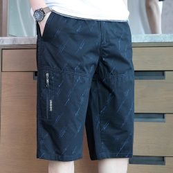 恩威格 2026新款男装过膝七分裤夏季薄款纯棉沙滩短裤男士外穿休闲7分裤