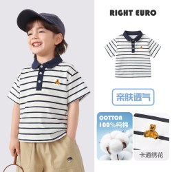 右欧 童装儿童长短袖T恤夏秋季半袖Polo衫宝宝学院新款男童上衣服