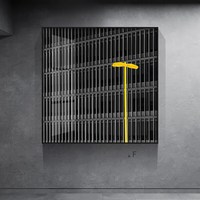 橙蓝轻奢正方装饰画