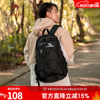 骆驼 户外双肩包徒步旅行运动登山包书包大容量轻便背包 纯黑，A9W3C3135A