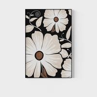 中古风黑白花卉装饰画