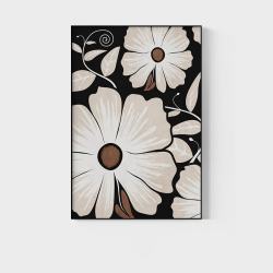 中古风黑白花卉装饰画