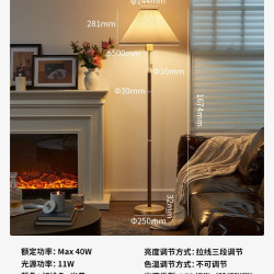 Paulmann PMT200140 落地灯 6W-10W 胡桃木色+米黄