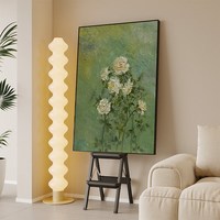 中古风绿色玫瑰肌理装饰画