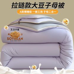 俏精灵 QIAOJINGLING 俏精灵 A类母婴级子母被150*200cm 紫色+浅灰