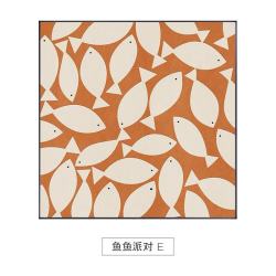 北欧卡通儿童房兔子猫咪壁画