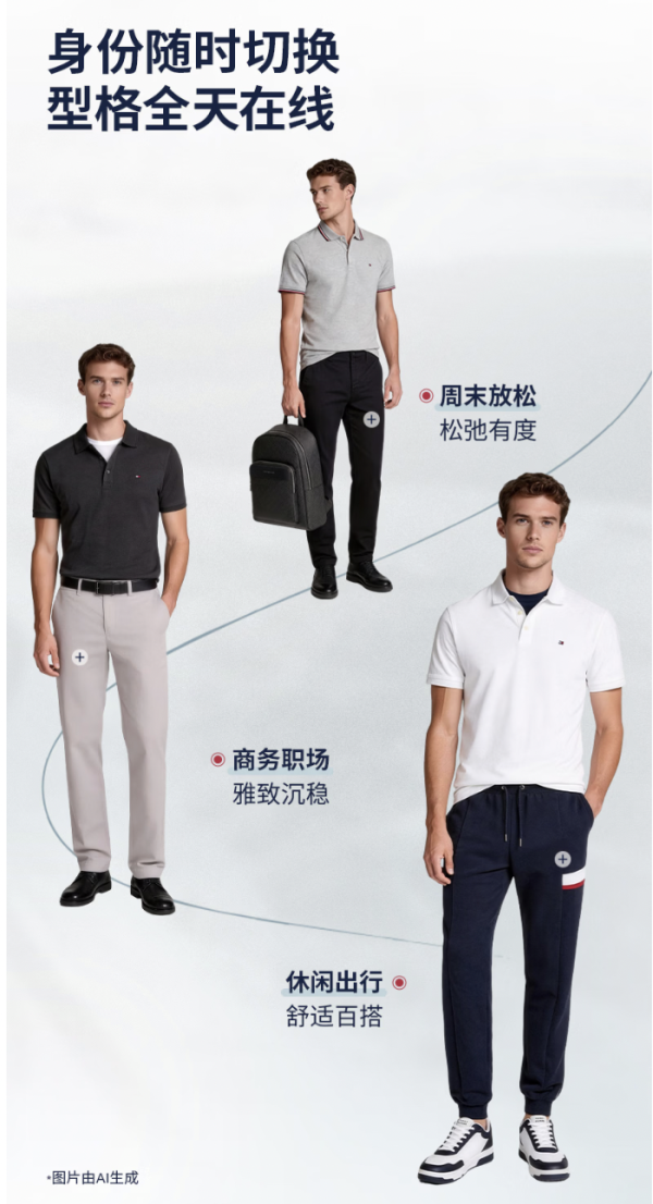 TOMMY HILFIGER 【透气修身】珠地棉网眼POLO衫男女同款短袖T恤 多色可选