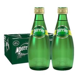 巴黎水 充气天然矿泉水 原味 330ml*24瓶
