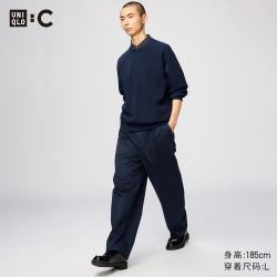 优衣库 廓形长裤男装女装合作款/休闲裤裤子484875 69 藏青色 2XL