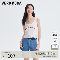 VERO MODA VEROMODA吊带女2026夏季新款坑条纹理樱桃印花圆领无袖修身上衣