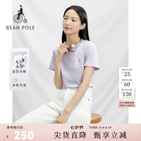 BEANPOLE 女士纯色刺绣LOGO简约休闲圆领短袖T恤