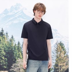 gxgjeans 肩部分割设计翻领短袖polo衫