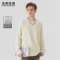 马克华菲 26春秋新款100%棉纯棉圆领长袖T恤