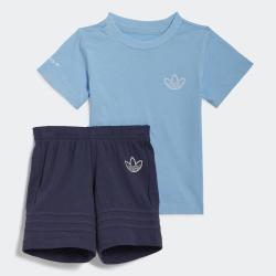 adidas 透气 儿童短袖套装