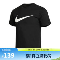 NIKE Sportswear Swoosh 男子运动T恤 DC5095-010 黑色 L