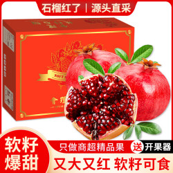 亨迅 精品突尼斯软籽石榴 推荐5斤装 品质5-6粒（净重4.5斤） 【粒粒精选丨送开果器】