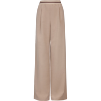 VERO MODA 撞色织带拼接直筒休闲裤 方余褐色加花色 XS