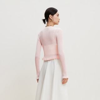 VERO MODA 326225001 喇叭袖开衫短袖T恤 博粉 L