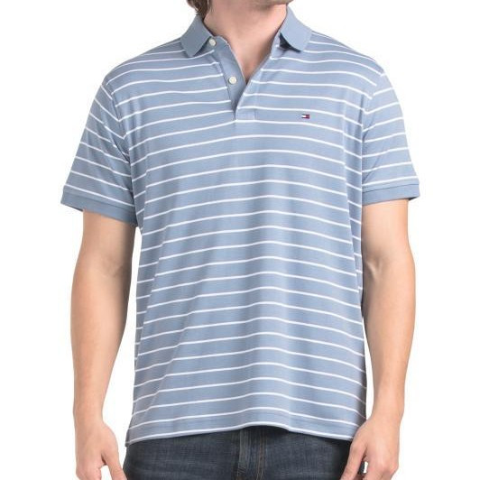 TOMMY HILFIGER 细条纹针织短袖Polo衫