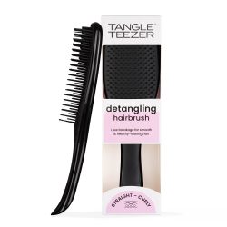 TANGLE TEEZER Ultimate Detangler 午夜黑色发刷适用于湿发和干发,符合人体工程学的手柄,无痛柔顺,非常适合护发素分配,环保