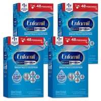 Mead Johnson 美赞臣 婴幼儿配方奶粉 乳铁蛋白DHA添加 0-12个月宝宝营养粉 850克装4罐装 非转基因免疫支持脑部发育 母乳喂养补充奶粉