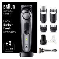 BRAUN 博朗 系列 7 胡须修剪器 男士修剪器 理发器 专业理发器 40 种设置 充电站 旅行箱 胡须模板 100 分钟无线运行时间 防水 BT7420