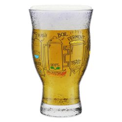 Homebrew Academy 精酿啤酒杯 变色印花玻璃杯 螺旋底部设计 家用洗碗机安全 6cm×15cm